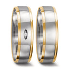 obrączka partnerska złoto białe 750/18 K, złoto żółte 750/18 K