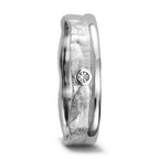 obrączka partnerska złoto białe 750/18 K Diament 0.025 ct, w-si
