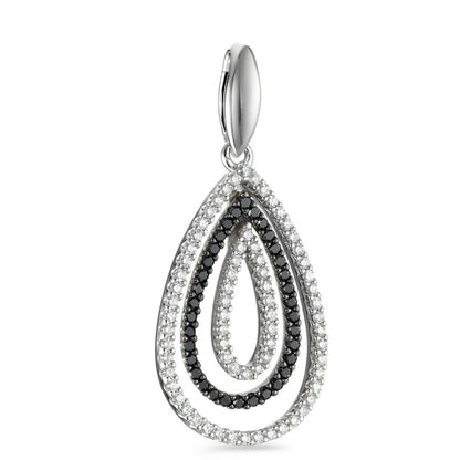wisiorek złoto białe 750/18 K Diament czarny, 0.52 ct, 104 kamienie, [Brillant], tw-vsi