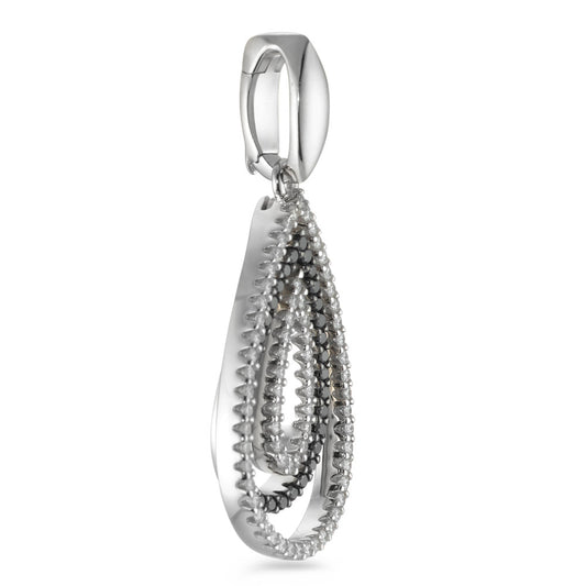 wisiorek złoto białe 750/18 K Diament czarny, 0.52 ct, 104 kamienie, [Brillant], tw-vsi