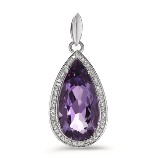 wisiorek złoto białe 750/18 K Ametyst fioletowy, 52 kamienie, [Brillant], tw-vsi