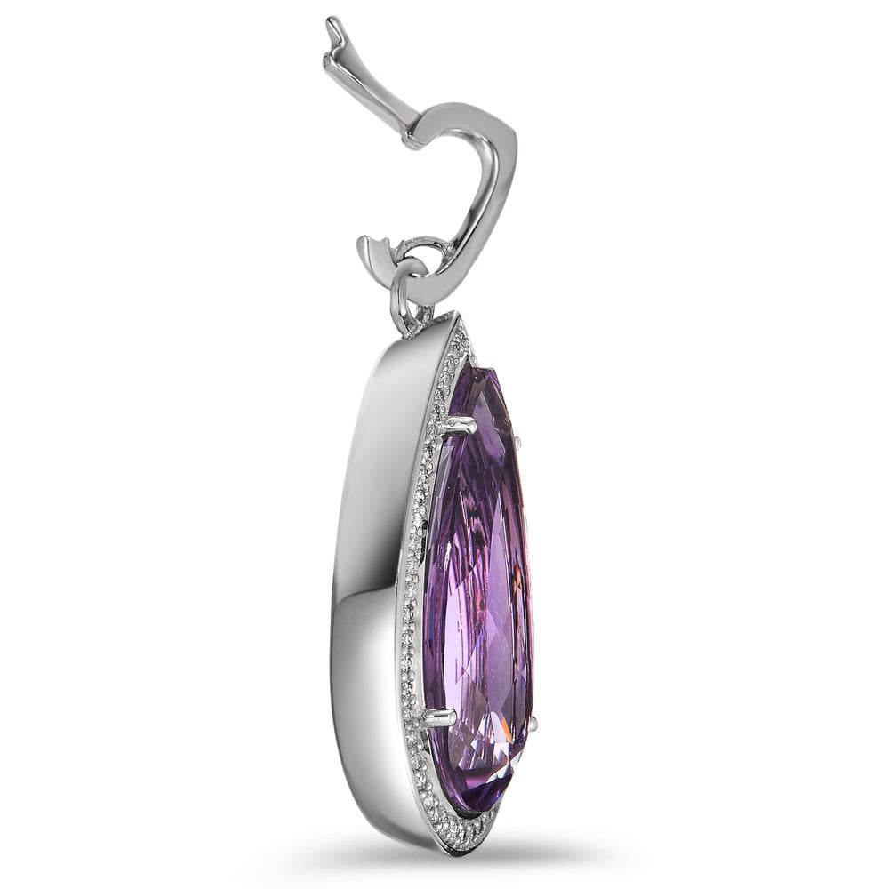 wisiorek złoto białe 750/18 K Ametyst fioletowy, Diament 0.30 ct, 52 kamienie, [Brillant], w-si