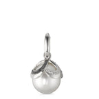 wisiorek złoto białe 750/18 K Diament czarny, 0.28 ct, 46 kamienie, [Brillant], tw-vsi Perła hodowana w wodzie słodkiej biały, 12 mm Ø14 mm