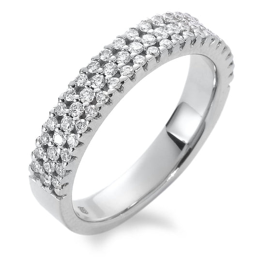 pierścionek złoto białe 750/18 K Diament biały, 0.45 ct, 64 kamienie, [Brillant], tw-vsi