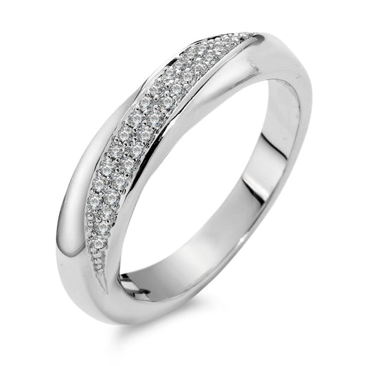pierścionek złoto białe 750/18 K Diament biały, 0.20 ct, 40 kamienie, [Brillant], w-si