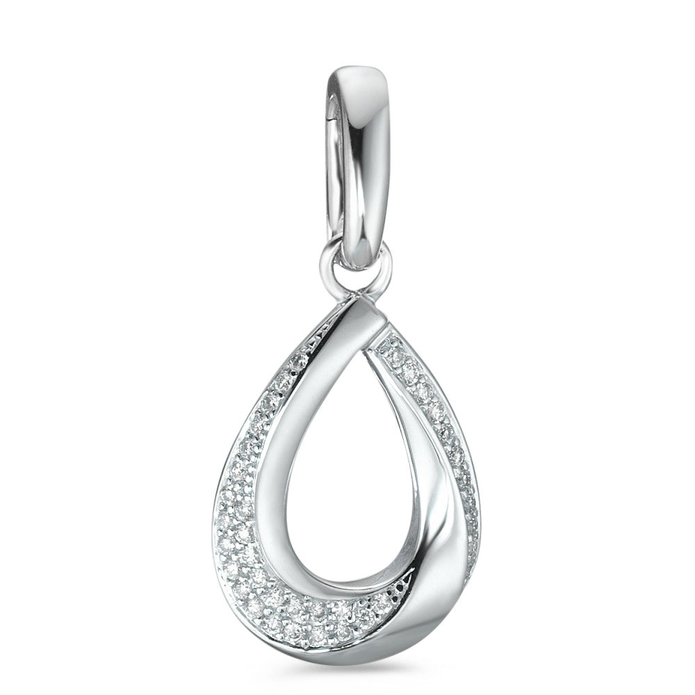 wisiorek złoto białe 750/18 K Diament biały, 0.19 ct, 38 kamienie, [Brillant], w-si
