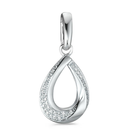 wisiorek złoto białe 750/18 K Diament biały, 0.19 ct, 38 kamienie, [Brillant], w-si