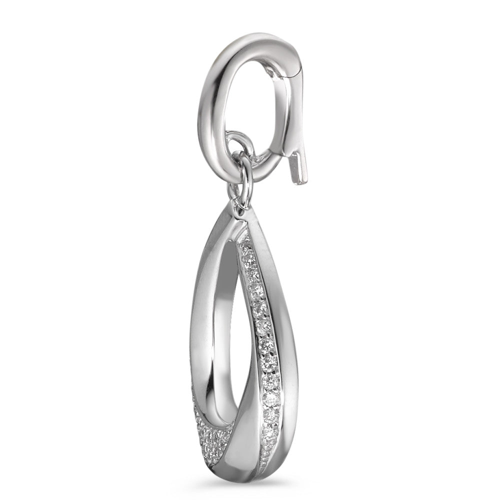 wisiorek złoto białe 750/18 K Diament biały, 0.19 ct, 38 kamienie, [Brillant], w-si
