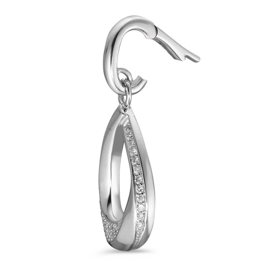 wisiorek złoto białe 750/18 K Diament biały, 0.19 ct, 38 kamienie, [Brillant], w-si