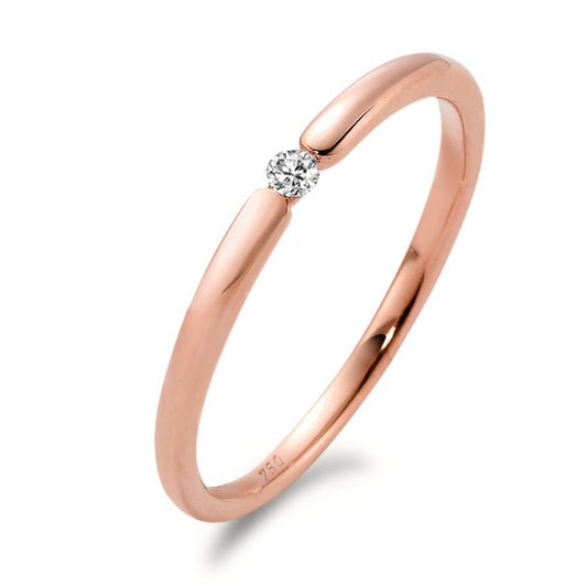 pierścionek zaręczynowy złoto czerwone 750/18 K Diament biały, 0.03 ct, [Brillant], w-si