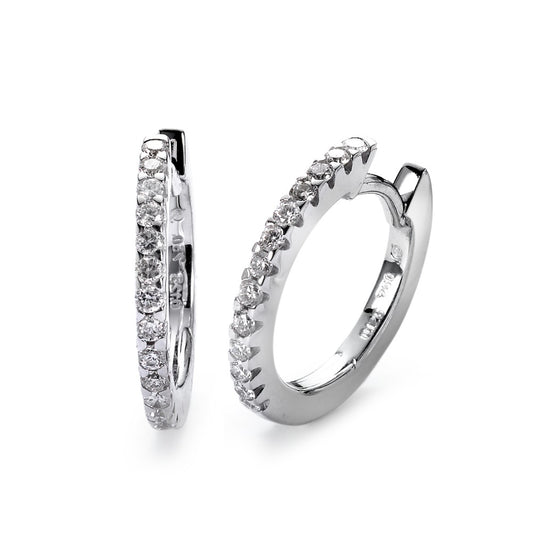 kolczyki koła zatrzaskowe złoto białe 750/18 K Diament biały, 0.25 ct, 26 kamienie, [Brillant], w-si
