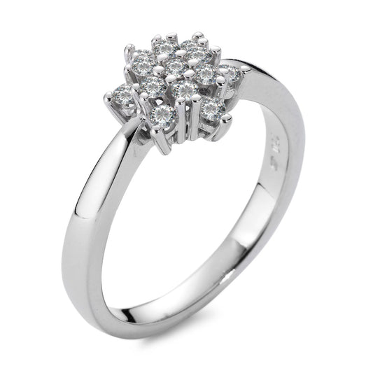 pierścionek złoto białe 750/18 K Diament biały, 0.33 ct, 13 kamienie, [Brillant], w-si gwiazda