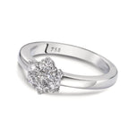 pierścionek zaręczynowy złoto białe 750/18 K Diament biały, 0.50 ct, 7 kamienie, [Brillant], w-si
