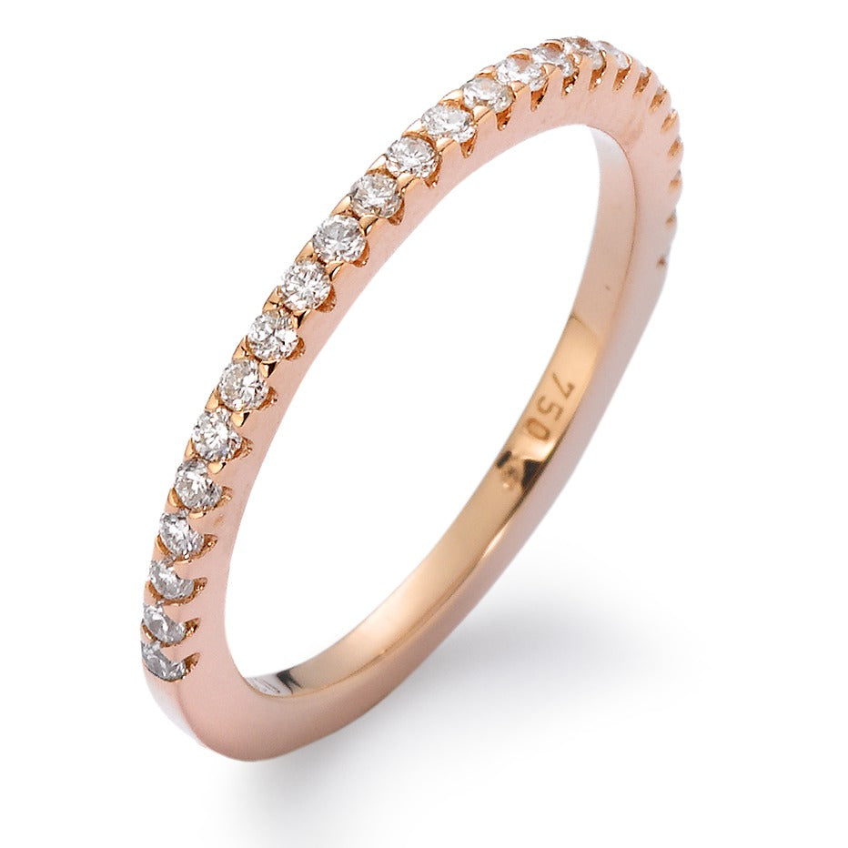 pierścionek pamięci złoto czerwone 750/18 K Diament biały, 0.25 ct, 25 kamienie, [Brillant], w-si