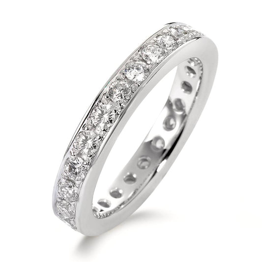 pierścionek pamięci złoto białe 750/18 K Diament biały, 1 ct, 25 kamienie, [Brillant], w-si