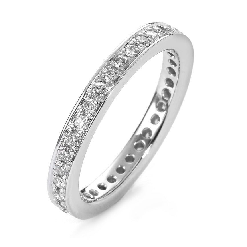 pierścionek pamięci złoto białe 750/18 K Diament biały, 0.50 ct, 35 kamienie, [Brillant], w-si