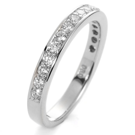 pierścionek pamięci złoto białe 750/18 K Diament biały, 0.50 ct, 17 kamienie, [Brillant], w-si
