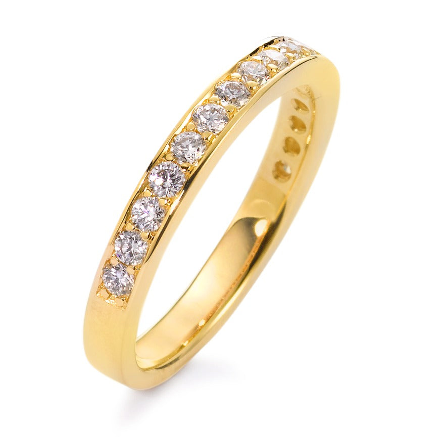 pierścionek pamięci złoto żółte 750/18 K Diament biały, 0.50 ct, 17 kamienie, [Brillant], w-si