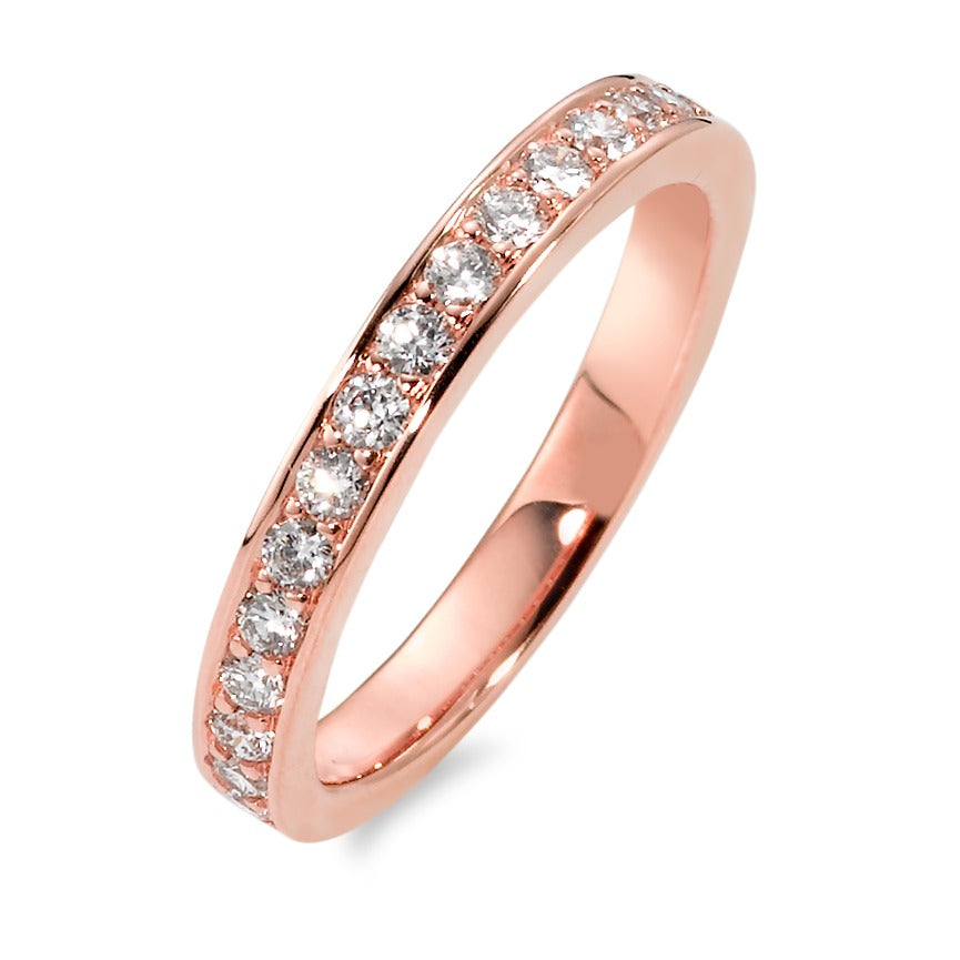 pierścionek pamięci złoto czerwone 750/18 K Diament biały, 0.50 ct, 17 kamienie, [Brillant], w-si