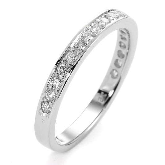 pierścionek pamięci złoto białe 750/18 K Diament biały, 0.33 ct, 19 kamienie, [Brillant], w-si