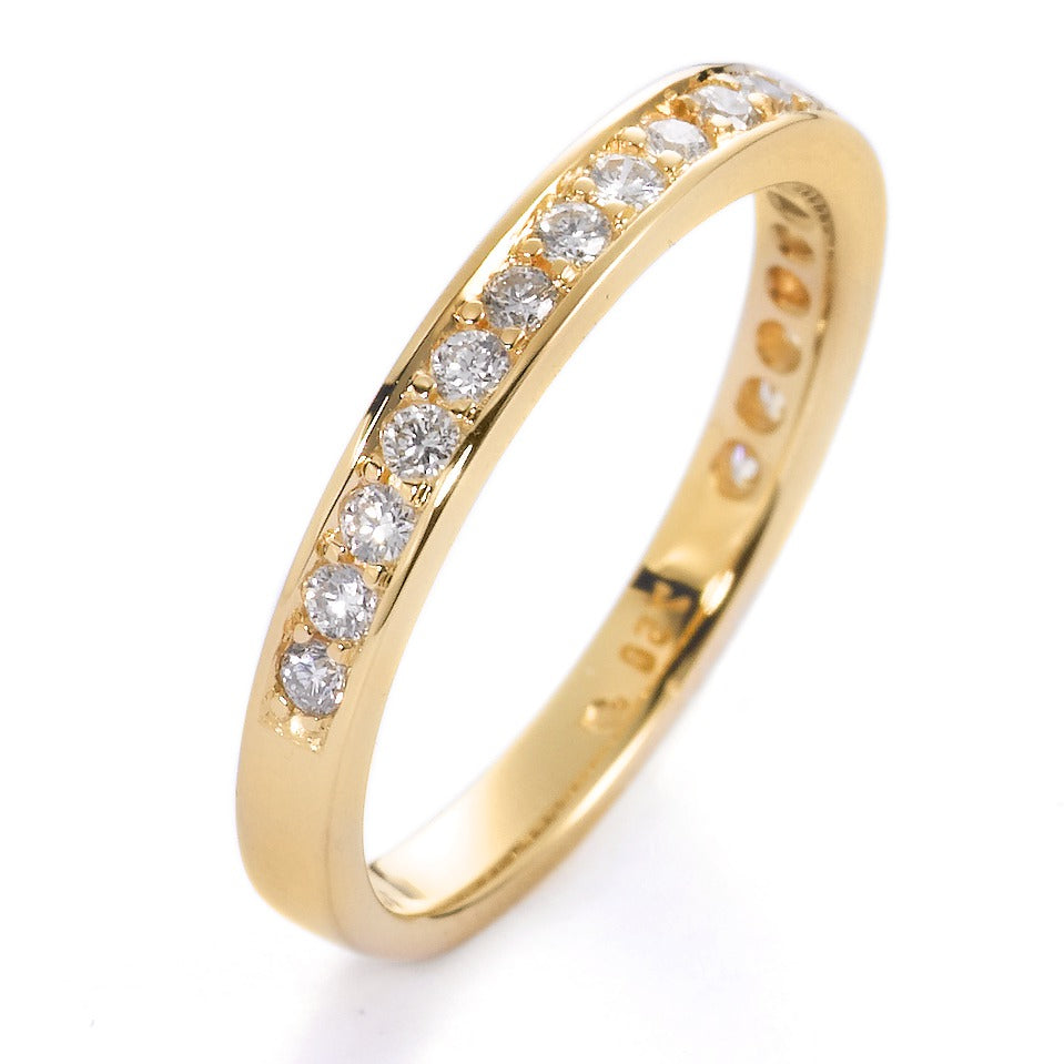 pierścionek pamięci złoto żółte 750/18 K Diament biały, 0.33 ct, 19 kamienie, [Brillant], w-si