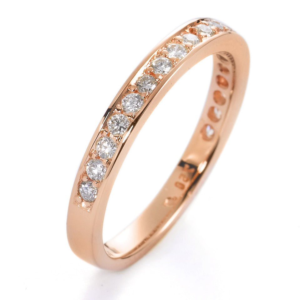 pierścionek pamięci złoto czerwone 750/18 K Diament biały, 0.33 ct, 19 kamienie, [Brillant], w-si