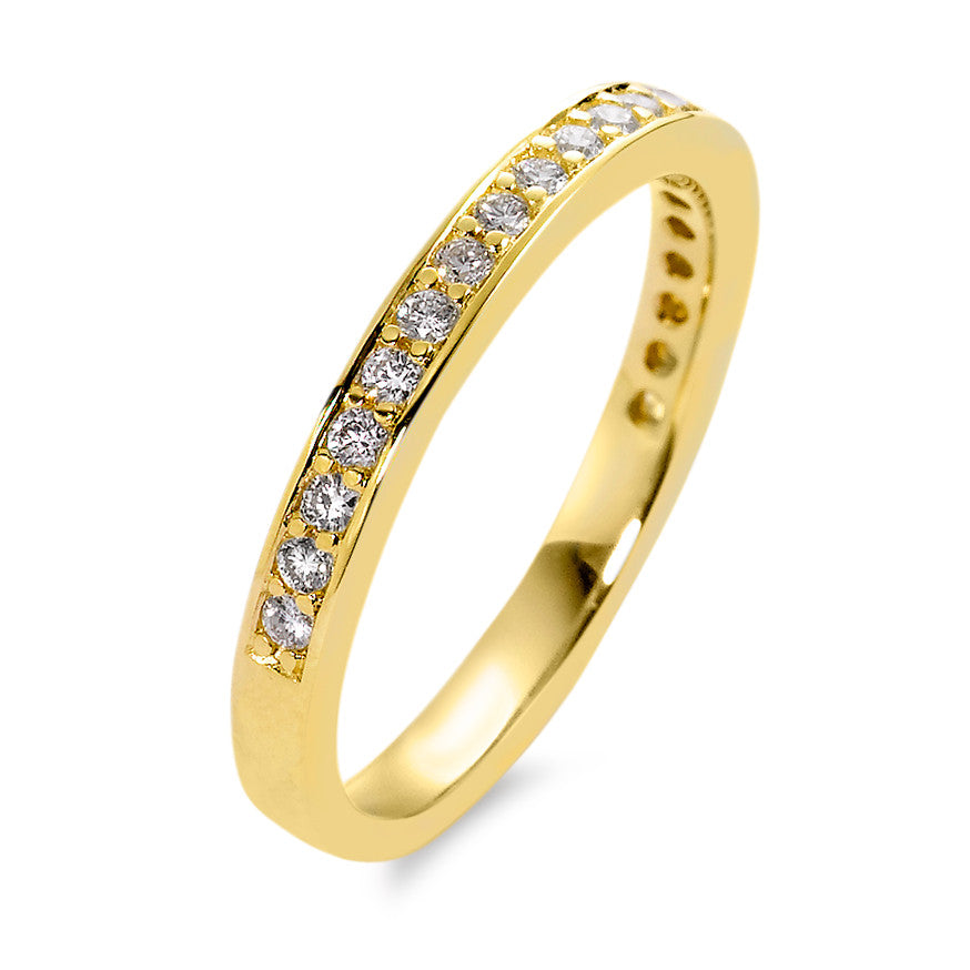 pierścionek pamięci złoto żółte 750/18 K Diament biały, 0.25 ct, 21 kamienie, [Brillant], w-si
