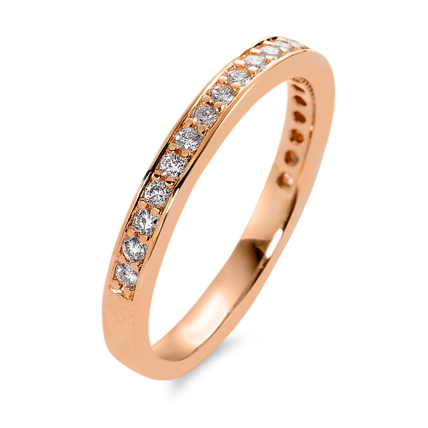 pierścionek pamięci złoto czerwone 750/18 K Diament biały, 0.25 ct, 21 kamienie, [Brillant], w-si