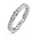 pierścionek pamięci złoto białe 750/18 K Diament biały, 1 ct, 28 kamienie, [Brillant], w-si