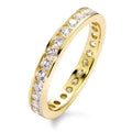 pierścionek pamięci złoto żółte 750/18 K Diament biały, 1 ct, 33 kamienie, [Brillant], w-si