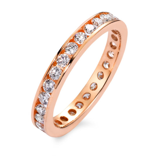 pierścionek pamięci złoto czerwone 750/18 K Diament biały, 1 ct, 33 kamienie, [Brillant], w-si