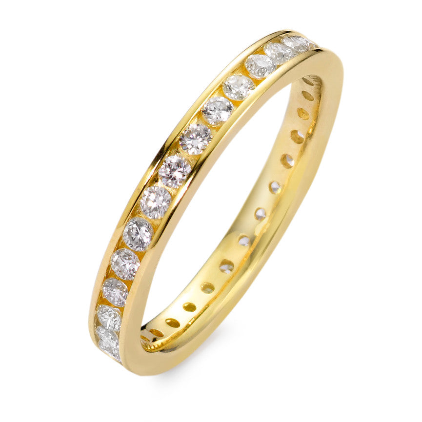 pierścionek pamięci złoto żółte 750/18 K Diament biały, 0.65 ct, 34 kamienie, [Brillant], w-si