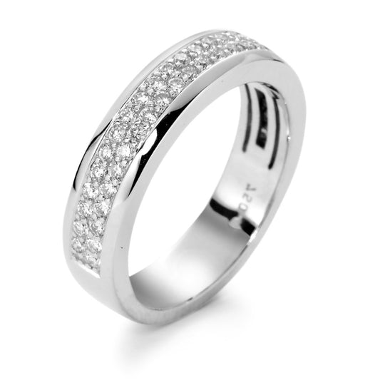 pierścionek złoto białe 750/18 K Diament biały, 0.50 ct, 50 kamienie, [Brillant], w-si