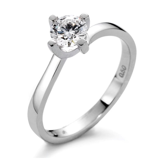 pierścionek zaręczynowy złoto białe 750/18 K Diament biały, 0.10 ct, [Brillant], w-si