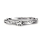 pierścionek zaręczynowy złoto białe 750/18 K Diament biały, 0.20 ct, [Brillant], w-si Ø3 mm