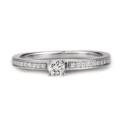 pierścionek zaręczynowy złoto białe 750/18 K Diament biały, 0.20 ct, [Brillant], w-si Ø3 mm