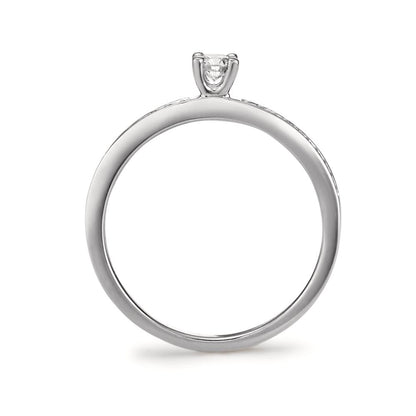 pierścionek zaręczynowy złoto białe 750/18 K Diament biały, 0.20 ct, [Brillant], w-si Ø3 mm