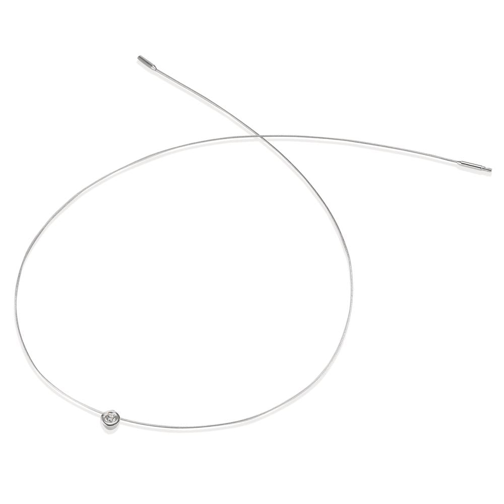 wisiorek złoto białe 750/18 K Diament biały, 0.15 ct, [Brillant], w-si Ø5 mm