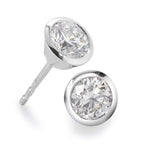 kolczyki wkrętki złoto białe 750/18 K Diament biały, 0.35 ct, 2 kamienie, [Brillant], w-si Ø5 mm