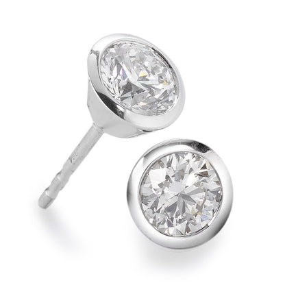 kolczyki wkrętki złoto białe 750/18 K Diament biały, 0.35 ct, 2 kamienie, [Brillant], w-si Ø5 mm