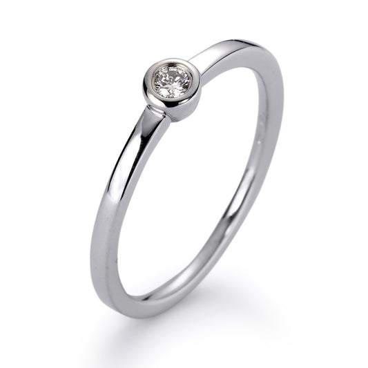 pierścionek zaręczynowy złoto białe 750/18 K Diament biały, 0.05 ct, [Brillant], w-si