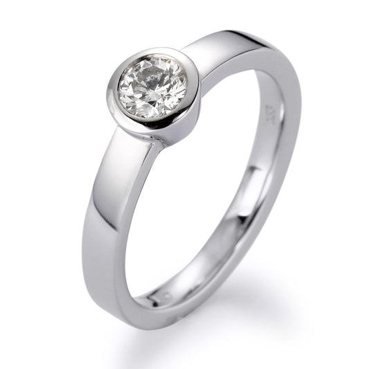 pierścionek złoto białe 750/18 K Diament biały, 0.15 ct, [Brillant], w-si
