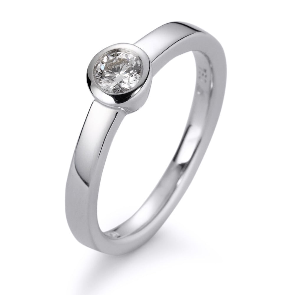 pierścionek zaręczynowy złoto białe 750/18 K Diament biały, 0.20 ct, [Brillant], w-si