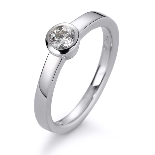 pierścionek zaręczynowy złoto białe 750/18 K Diament biały, 0.20 ct, [Brillant], w-si
