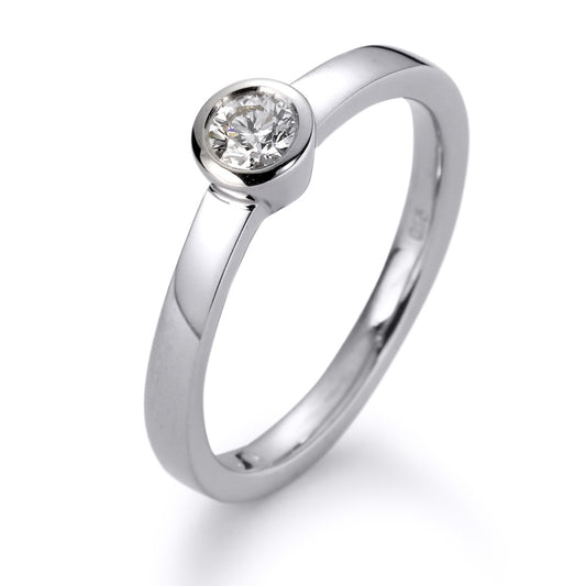 pierścionek zaręczynowy złoto białe 750/18 K Diament biały, 0.25 ct, [Brillant], w-si