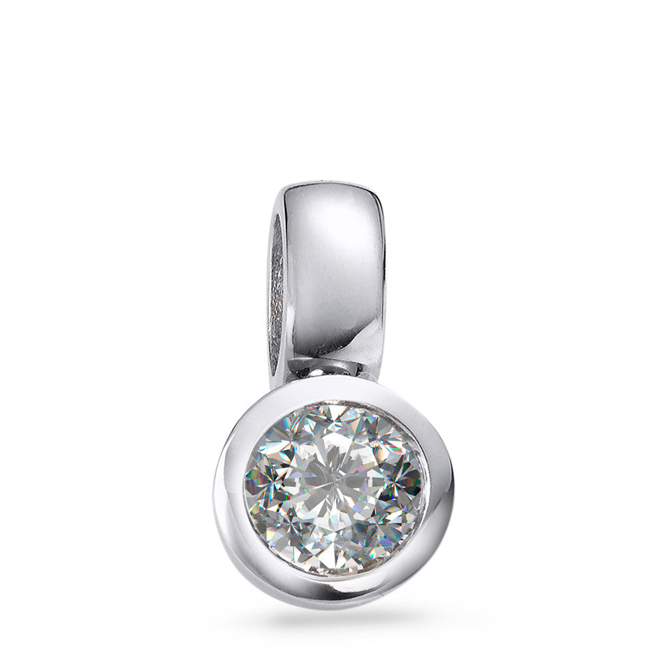 wisiorek złoto białe 750/18 K Diament biały, 0.25 ct, [Brillant], w-si