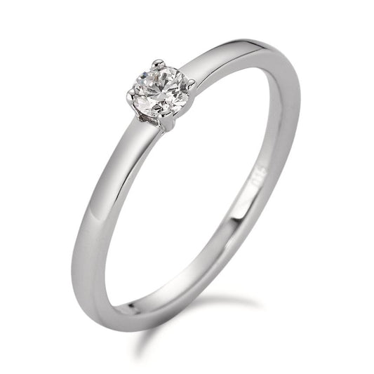 pierścionek zaręczynowy złoto białe 750/18 K Diament biały, 0.15 ct, [Brillant], w-si