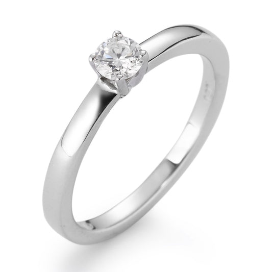 pierścionek zaręczynowy złoto białe 750/18 K Diament biały, 0.20 ct, [Brillant], w-si