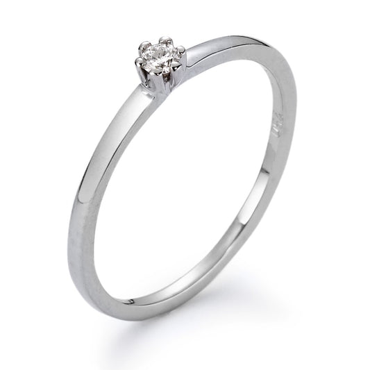 pierścionek zaręczynowy złoto białe 750/18 K Diament biały, 0.05 ct, [Brillant], w-si
