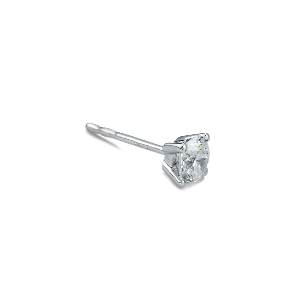 kolczyk wkrętka (1 sztuka) złoto białe 750/18 K Diament biały, 0.37 ct, w-si Ø4.5 mm